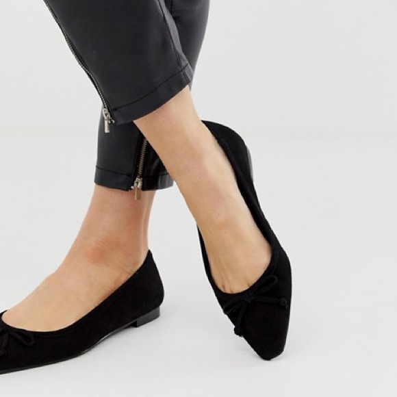 Mango square toe ballet shoes in black - Picture 2 of 6